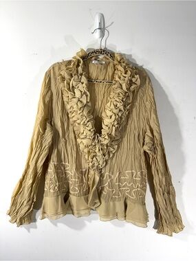 Kaelyn-Max Pink Pleated Ruffle Blouse 3X